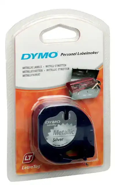 LABELTAPE DYMO LETRATAG METALLIC 12MM