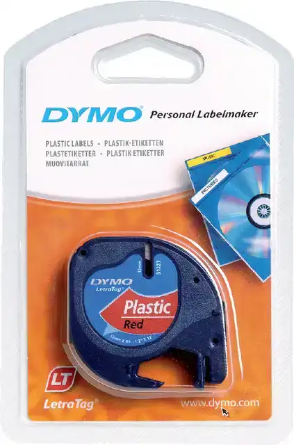 LABELTAPE DYMO LETRATAG PLASTIC 12MM