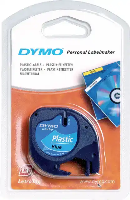 LABELTAPE DYMO LETRATAG PLASTIC 12MM