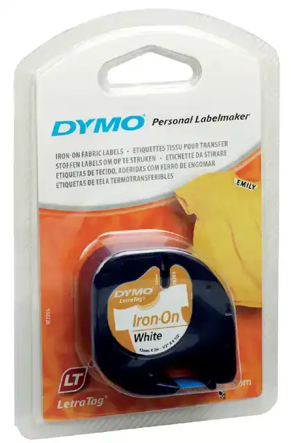 LABELTAPE DYMO LETRATAG STRIJKBAAR 12MM