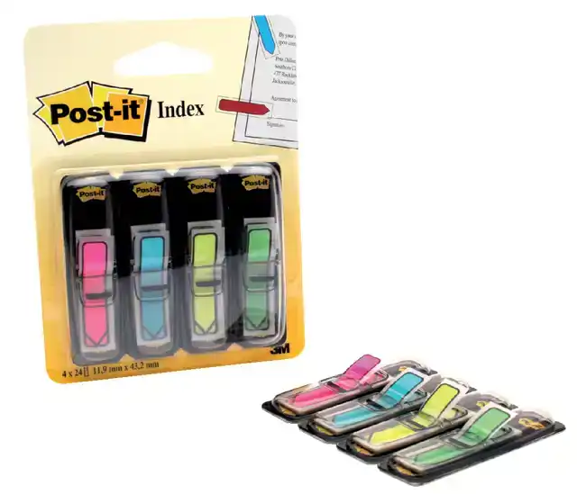 INDEXTABS POST-IT 684 12X43MM PIJL NEON