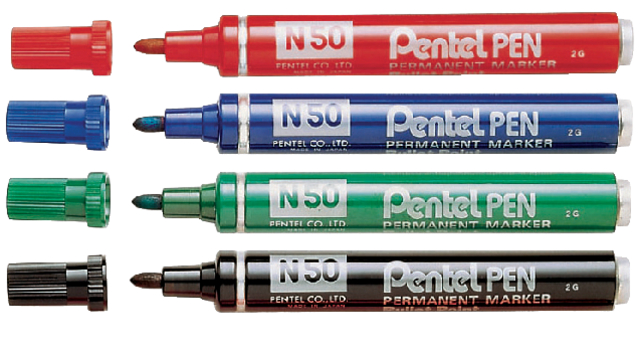 VILTSTIFT PENTEL N50 ROND 1.5-3MM ROOD