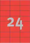 ETIKET AZ 3448 70X37MM ROOD 2400STUKS