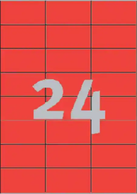 ETIKET AZ 3448 70X37MM ROOD 2400STUKS