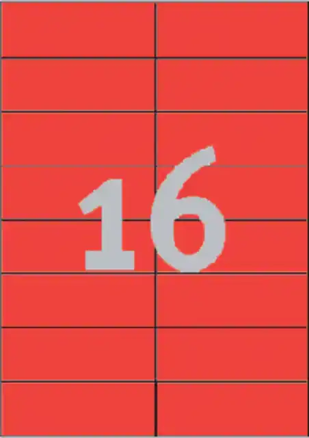 ETIKET AZ 3452 105X37MM ROOD 1600STUKS