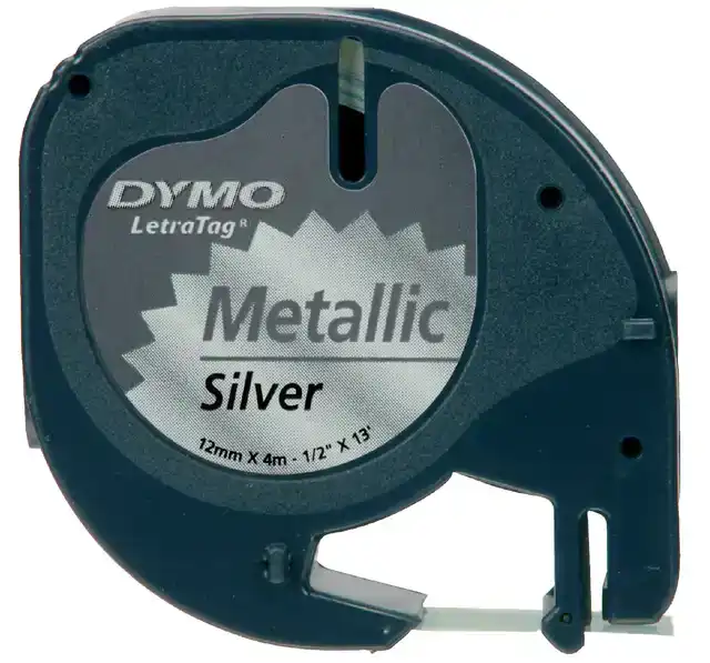 LABELTAPE DYMO LETRATAG METALLIC 12MM