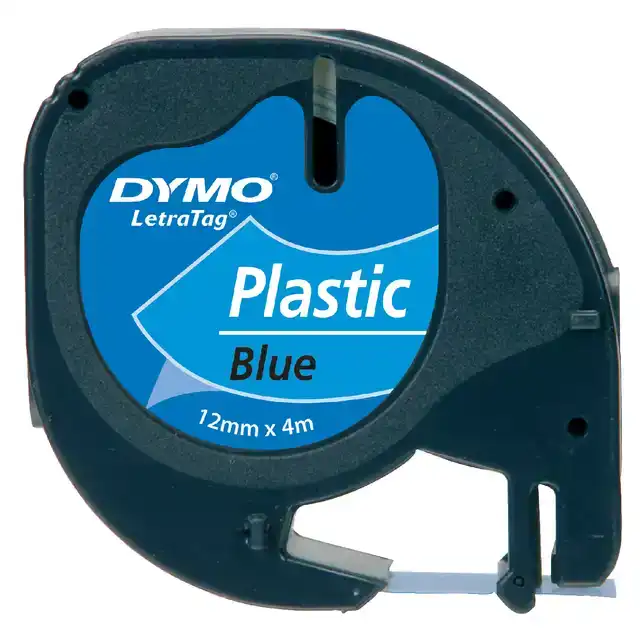 LABELTAPE DYMO LETRATAG PLASTIC 12MM