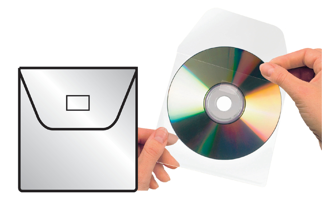 CD/DVD HOES DJOIS 127X127MM KLEP ZELFKL