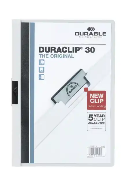 KLEMMAP DURABLE DURACLIP A4 3MM 30V WT