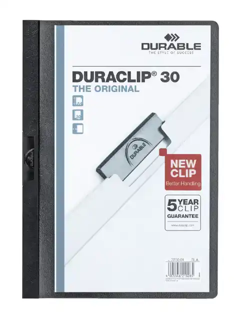 KLEMMAP DURABLE DURACLIP A4 3MM 30V ZW