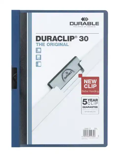 KLEMMAP DURABLE DURACLIP A4 3MM 30V BL