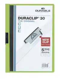 KLEMMAP DURABLE DURACLIP A4 3MM 30V GN
