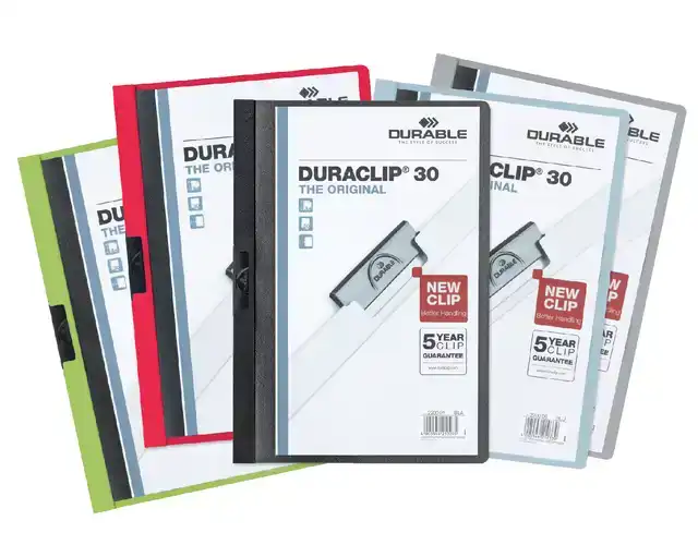 KLEMMAP DURABLE DURACLIP A4 3MM 30V ASS