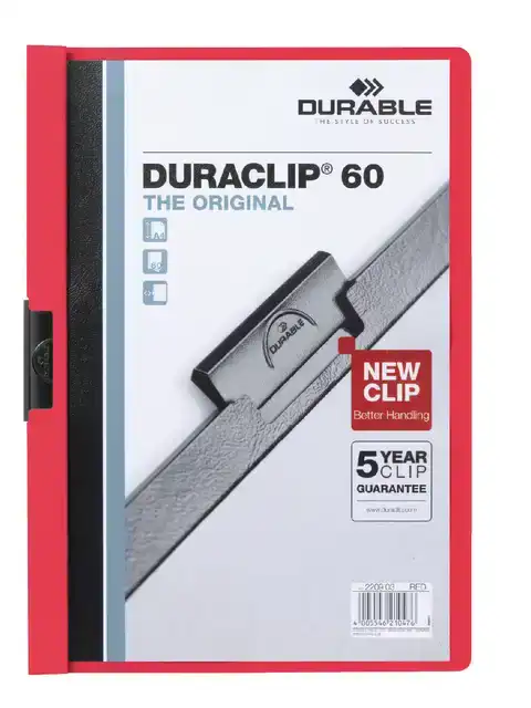 KLEMMAP DURABLE DURACLIP A4 6MM 60V RD