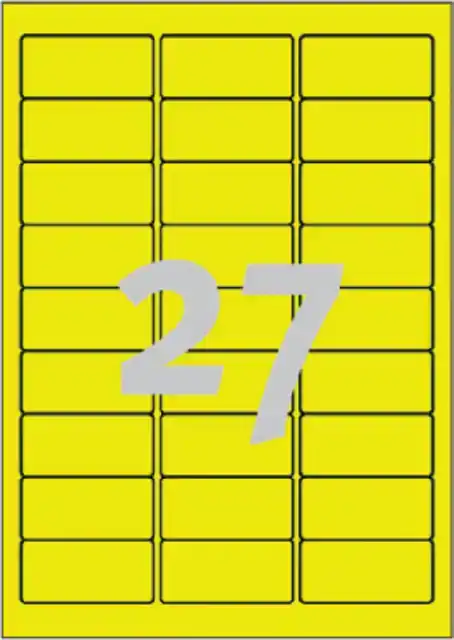 ETIKET AVERY L6004-25 63.5X29.6 NEON