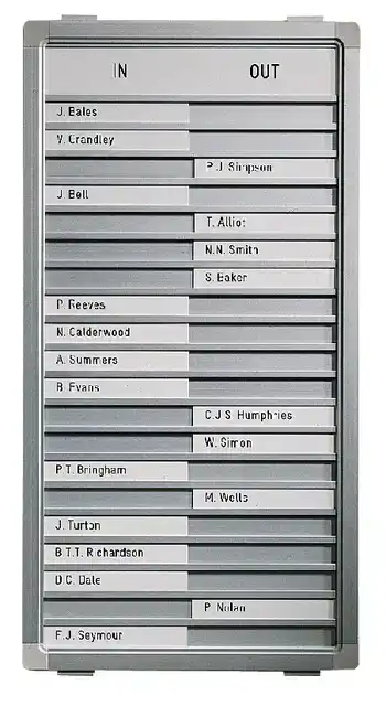 AAN AFWEZIGHEIDSBORD LEGAMASTER