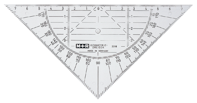 GEODRIEHOEK M+R 2316/0000 160MM TRANSP