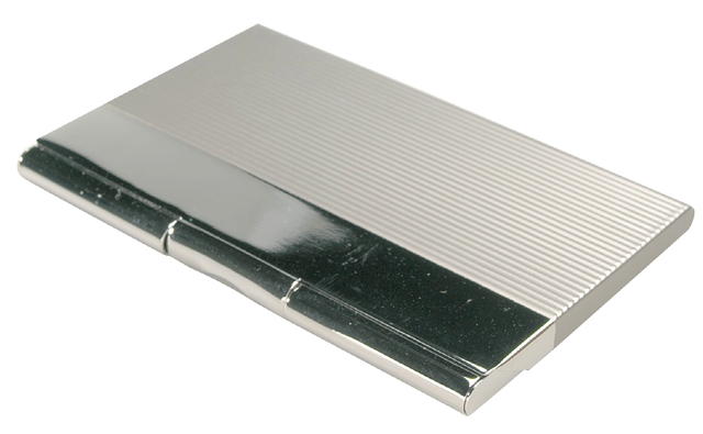 VISITEKAARTDOOS METAAL CHROME